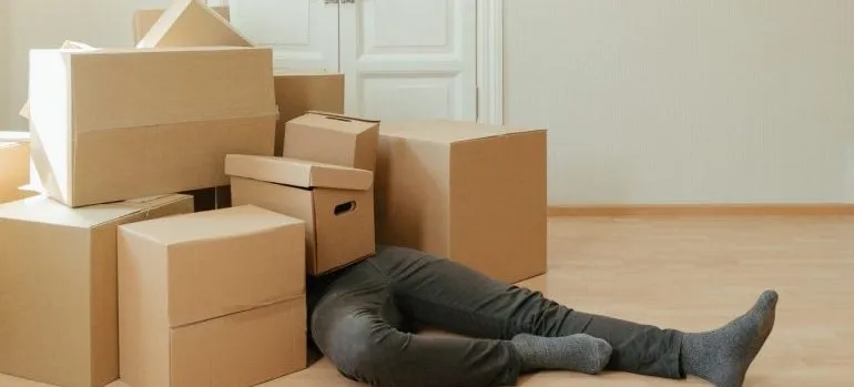 -moving boxes on the floor