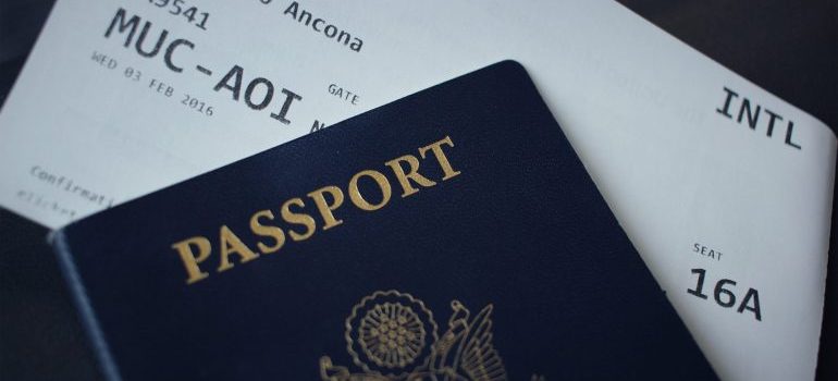 A passport and a plane ticket