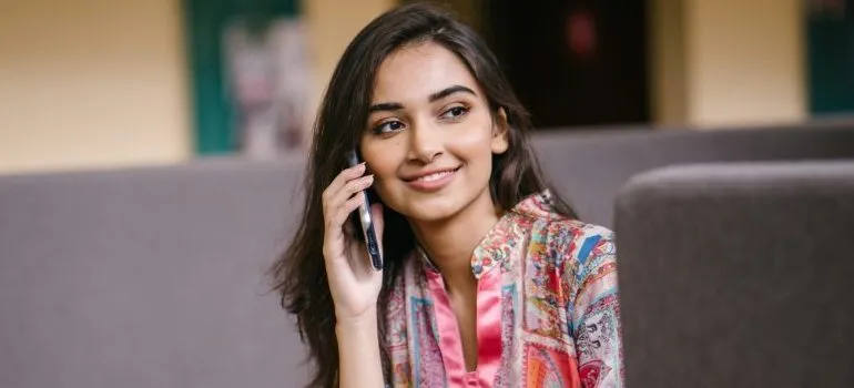 woman talking on the phone