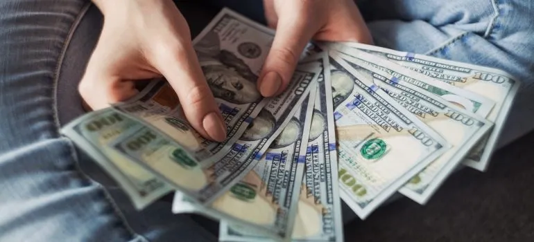 A person holding money