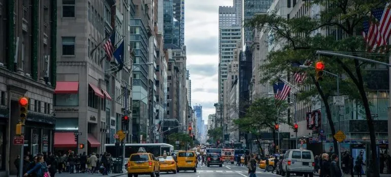 a busy street of New York