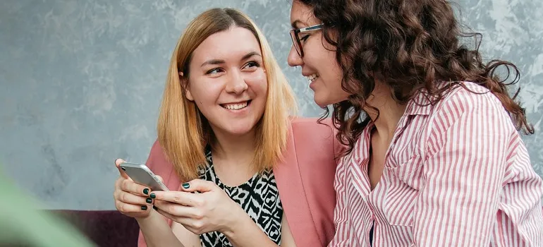 couple of girls talking