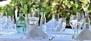 glasses on the table - housewarming party ideas for spring