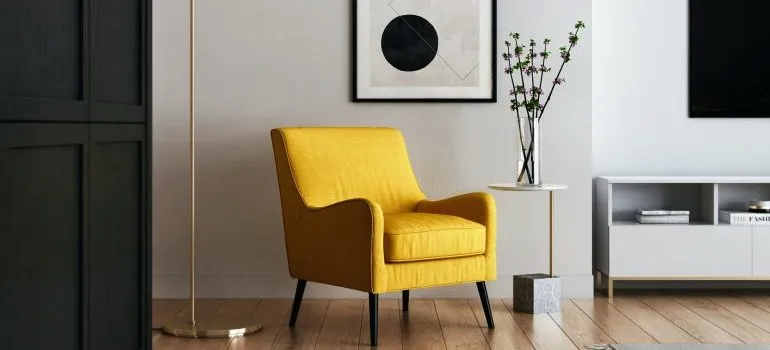 yellow arm chair