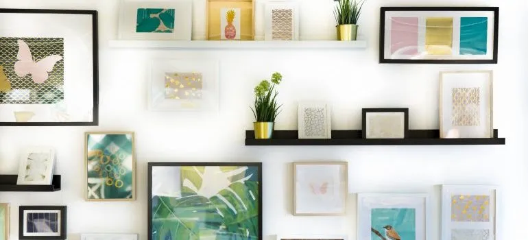 photo frames on the wall