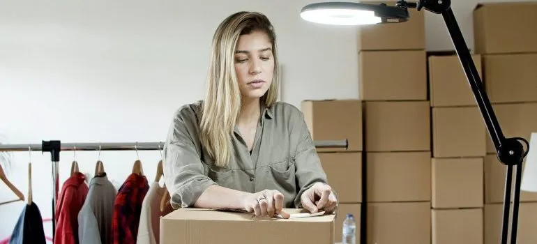 a woman packing