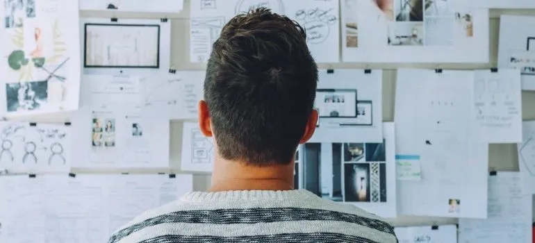 A man looking at a plan.
