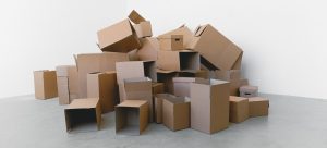 a stack of cardboard boxes in large quantities