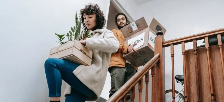 A couple packing together