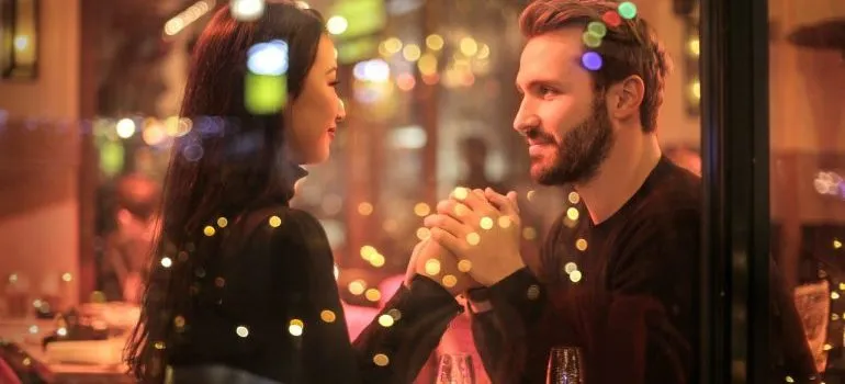 Couple holding hands